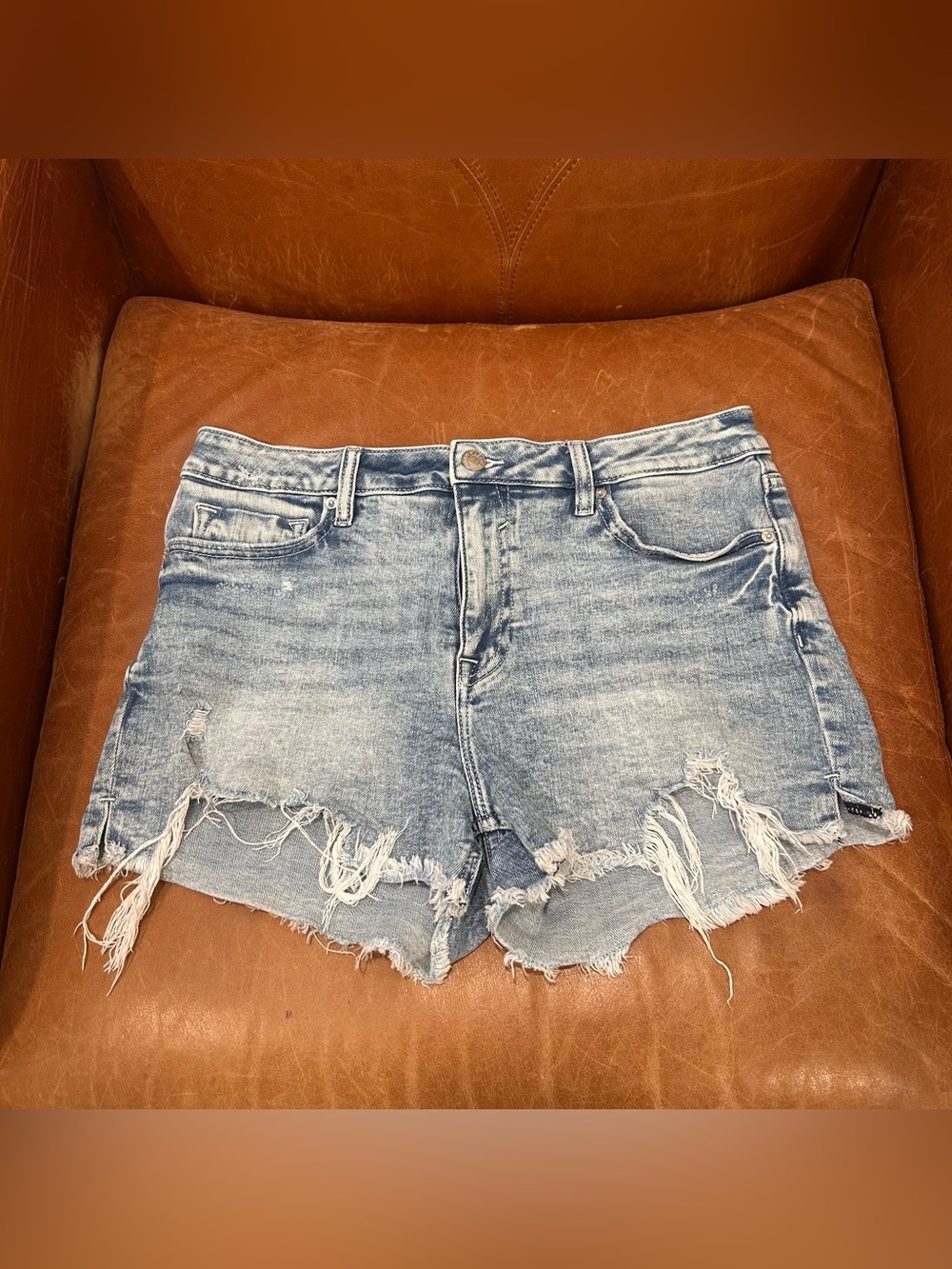Vigoss Light Blue Distressed Denim Shorts